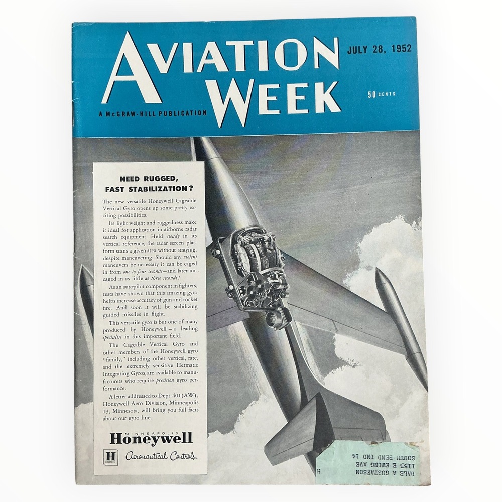 Aviation Week July 28 1952 Northrop F 89C Scorpion Jet Fighter Honeywell